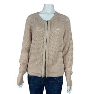 Varley Cameron Knit Full Zip Cardigan Womens Small Open Knit Lightweight